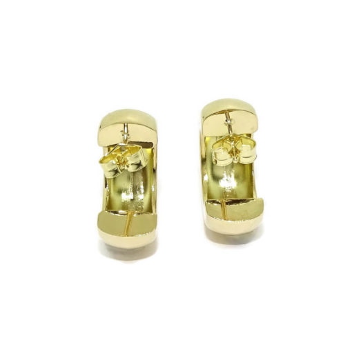 Pendientes tipo aro de oro amarillo de 18K de 8mm de ancho y 2.00cm de altos con cierre presión. Peso: 3.30 gr de oro de 18k - Imagen 4