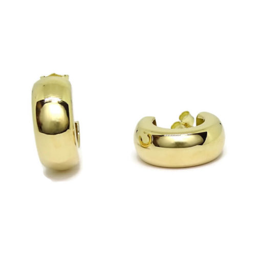 Pendientes tipo aro de oro amarillo de 18K de 8mm de ancho y 2.00cm de altos con cierre presión. Peso: 3.30 gr de oro de 18k - Imagen 3