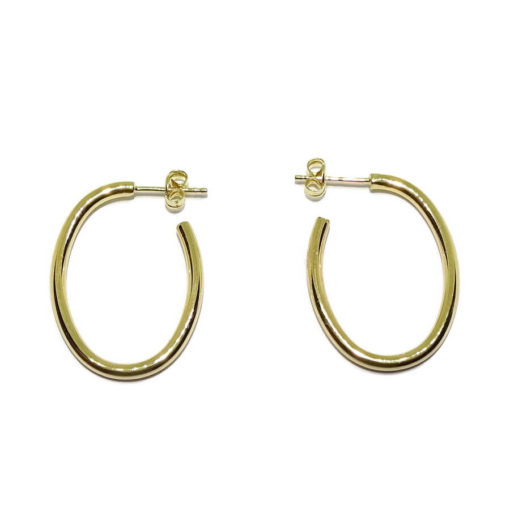 Pendientes tipo aro de oro amarillo de 18K de 2mm de ancho y 2.60m de altos por 1.90cm de anchos. - Imagen 6