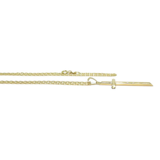 Cruz de oro de 18K de tubo redondo de 2mm de grosor con cadena de oro amarillo de 18K de doble hilo, de 2 mm de ancha por 50cm de larga. Peso, 2.10gr. - Imagen 6