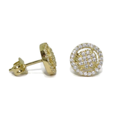 Pendientes de oro de 18k de 9mm de diámetro y cierre presión. - Imagen 3