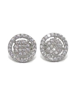 Pendientes de oro blanco de 18k de 9mm.