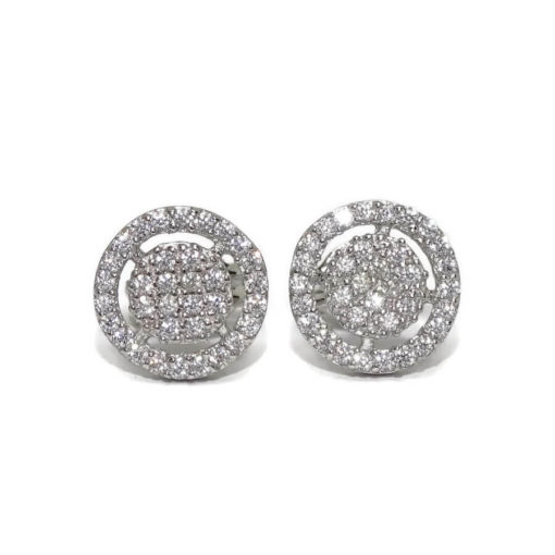 Pendientes de oro blanco de 18k de 9mm.