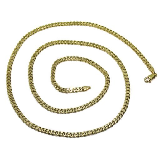 Cadena de oro amarillo de 18k para hombre modelo barbada plana semi-maciza de 3.5mm de ancha - Imagen 5