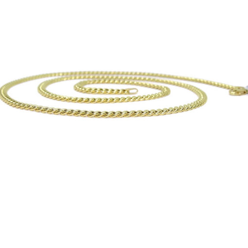 Cadena de oro amarillo de 18k para hombre modelo barbada plana semi-maciza de 3.5mm de ancha - Imagen 4