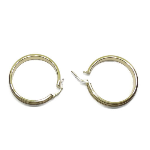 Pendientes de aro de oro amarillo de 18k mate y brillo de 5mm - Imagen 5