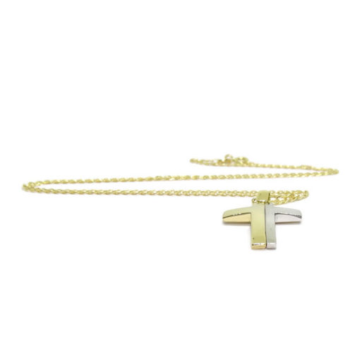 Cruz de Oro de 18k Especial comunión con Cadena Bilbao Maciza de 50cm. - Imagen 5