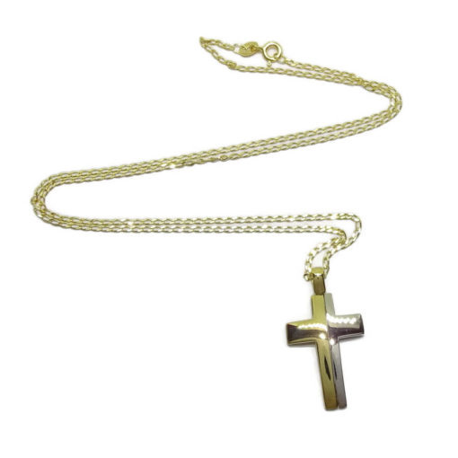 Cruz de Oro de 18k Especial comunión con Cadena Bilbao Maciza de 50cm. - Imagen 4