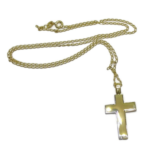 Cruz de Oro de 18k Especial comunión con Cadena Bilbao Maciza de 50cm. - Imagen 3