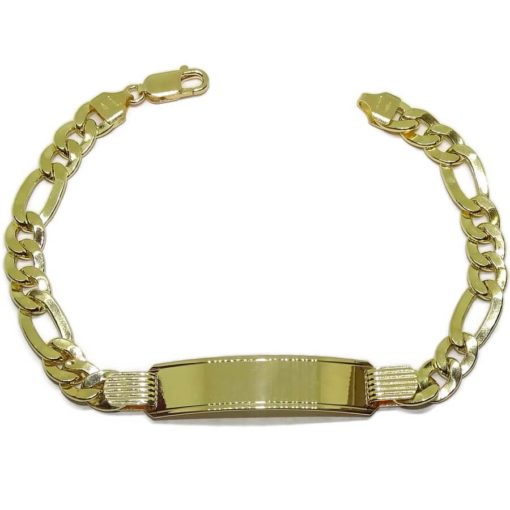 Pulsera para Hombre Grande de Oro de 18k con Placa y Cadena 3x1