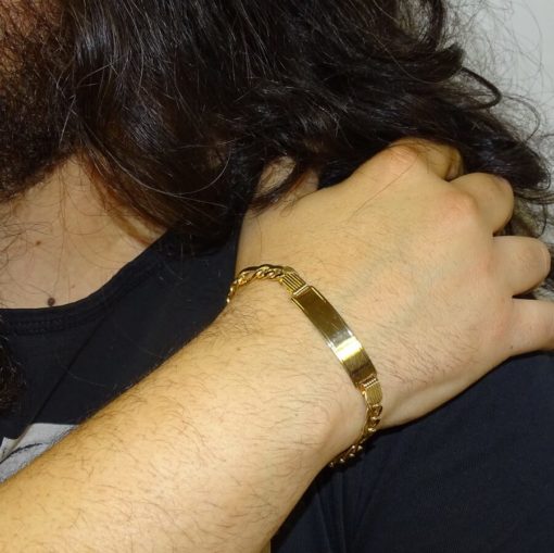 Pulsera para Hombre Grande de Oro de 18k con Placa y Cadena 3x1 - Imagen 2