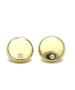 pendientes con diamantes y oro amarillo de 18K redondos