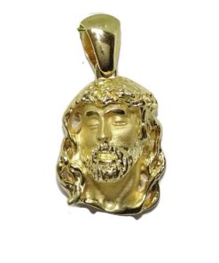 Cara de Cristo pequeña de oro amarillo de 18k