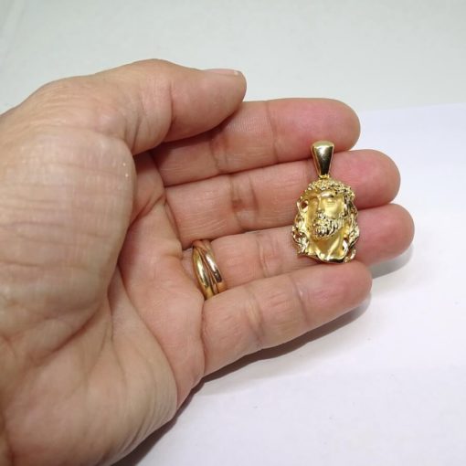 Cara de Cristo pequeña de oro amarillo de 18k - Imagen 2