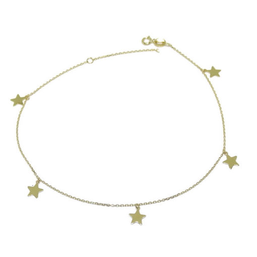 Tobillera de oro amarillo de 18k 5 estrellas. - Imagen 4