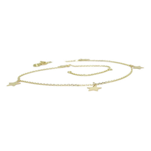 Tobillera de oro amarillo de 18k 5 estrellas. - Imagen 2