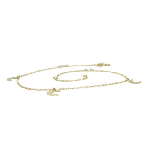 Tobillera de oro amarillo de 18k 5 lunas. - Imagen 4