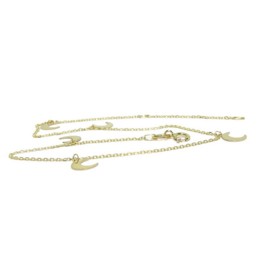 Tobillera de oro amarillo de 18k 5 lunas. - Imagen 5