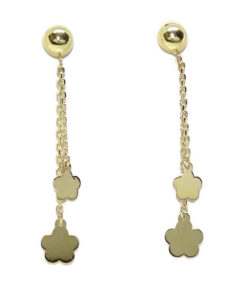 pendientes para mujer de oro amarillo de 18k con doble motivo