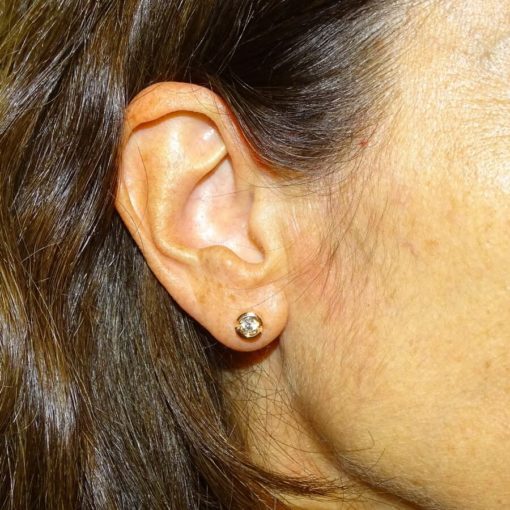 Preciosos pendientes de oro rosa de 18k con diamantes auténticos de 0.34cts - Imagen 2