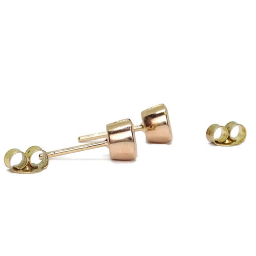 Preciosos pendientes de oro rosa de 18k con diamantes auténticos de 0.34cts - Imagen 4
