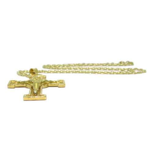 Cruz de filigrana con Cristo hecha a mano de oro amarillo macizo - Imagen 6
