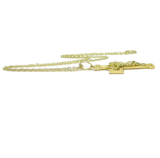 Cruz de filigrana con Cristo hecha a mano de oro amarillo macizo - Imagen 5