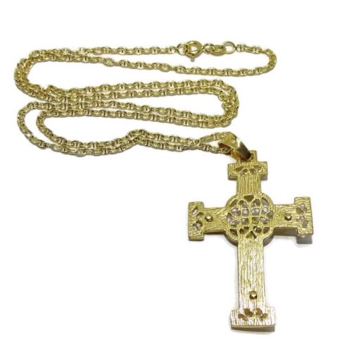 Cruz de filigrana con Cristo hecha a mano de oro amarillo macizo - Imagen 4