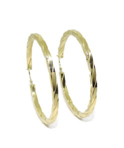 Pendientes aros grandes de oro amarillo de 18k de 2.5mm de anchos