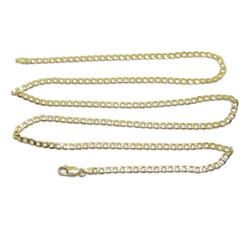 Cadena de oro amarillo de 18k maciza para hombre barbada plana. - Imagen 5