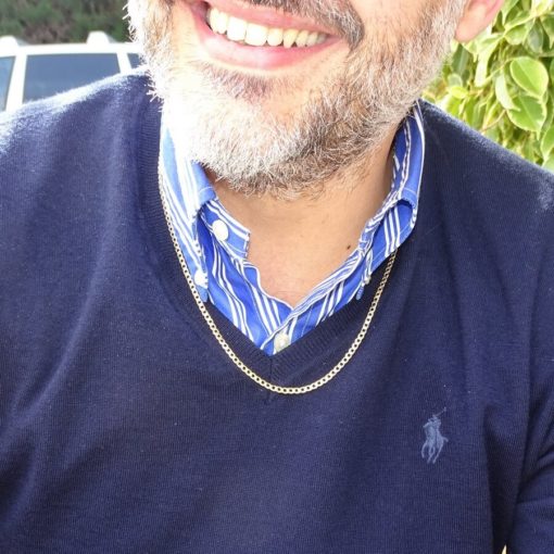 Cadena de oro amarillo de 18k maciza para hombre barbada plana. - Imagen 2
