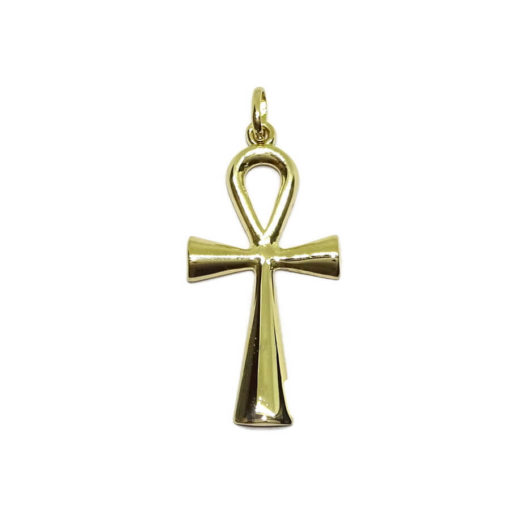 Cruz de la Vida de oro amarillo de 18k mate y brillo. 2.05gr - Imagen 3