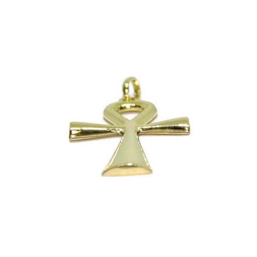 Cruz de la Vida de oro amarillo de 18k mate y brillo. 2.05gr - Imagen 5