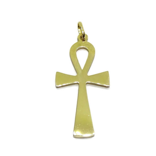 Cruz de la Vida de oro amarillo de 18k mate y brillo. 2.05gr - Imagen 4