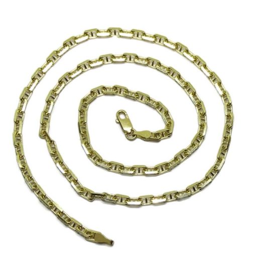 Cadena para Mujer de Oro Amarillo macizo de 18k Modelo forzada con barra Plana de 4mm - Imagen 3