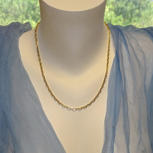 Cadena para Mujer de Oro Amarillo macizo de 18k Modelo forzada con barra Plana de 4mm - Imagen 2