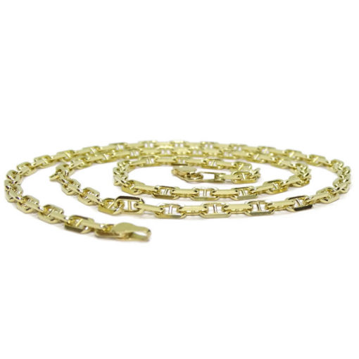 Cadena para Mujer de Oro Amarillo macizo de 18k Modelo forzada con barra Plana de 4mm - Imagen 5