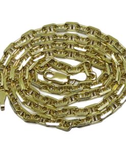 Cadena para Mujer de Oro Amarillo macizo de 18k Modelo forzada con barra Plana de 4mm