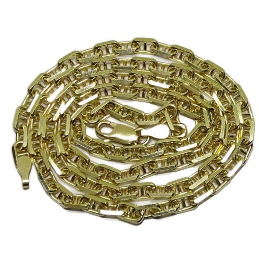 Cadena para Mujer de Oro Amarillo macizo de 18k Modelo forzada con barra Plana de 4mm
