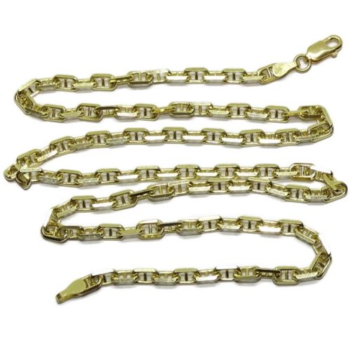 Cadena para Mujer de Oro Amarillo macizo de 18k Modelo forzada con barra Plana de 4mm - Imagen 4