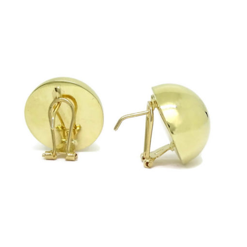 Pendientes media bola muy grande de oro amarillo brillo de 18k y 16mm. - Imagen 3