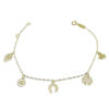 Pulsera de la Suerte de Oro de 18k 5 símbolos