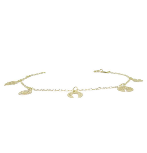Pulsera de la Suerte de Oro de 18k 5 símbolos - Imagen 3