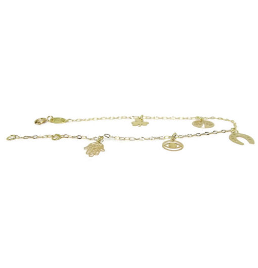 Pulsera de la Suerte de Oro de 18k 5 símbolos - Imagen 5
