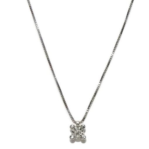 colgante de 4 garras de oro blanco de 18k con un diamante auténtico de 0.25cts