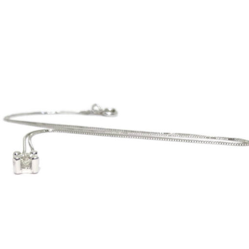 colgante de 4 garras de oro blanco de 18k con un diamante auténtico de 0.25cts - Imagen 5