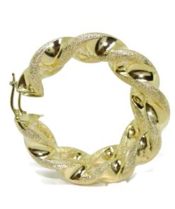 Pendientes de aro muy grandes de oro amarillo de 18k mate y brillo, tubo de 1cm