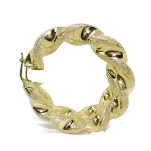 Pendientes de aro muy grandes de oro amarillo de 18k mate y brillo, tubo de 1cm