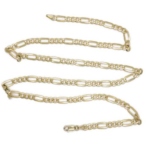 Fuerte cadena de oro amarillo de 18k modelo 3x1 de 60cm de larga y 4mm de ancha. Peso; 8.00gr - Imagen 7
