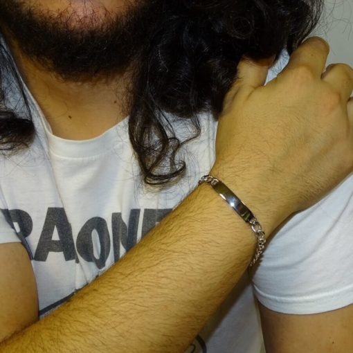Esclava para Hombre de Oro blanco de 18k Maciza, 21.95gr - Imagen 2